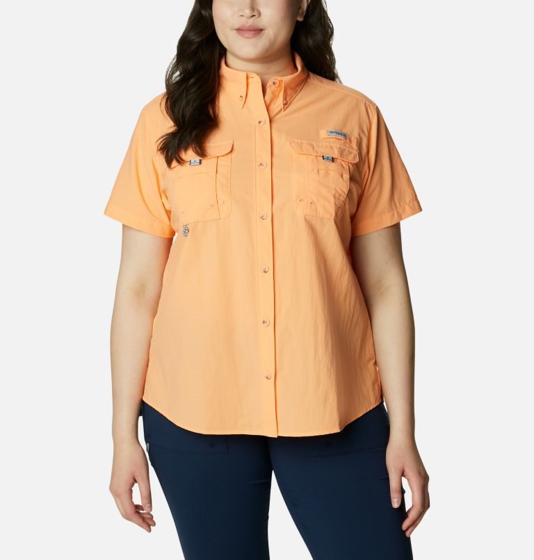 Camasa Columbia PFG Bahama Scurte Sleeve Dama Portocalii | Plus Size ZHM7QA098